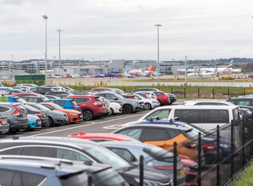Cars parked in a car park
